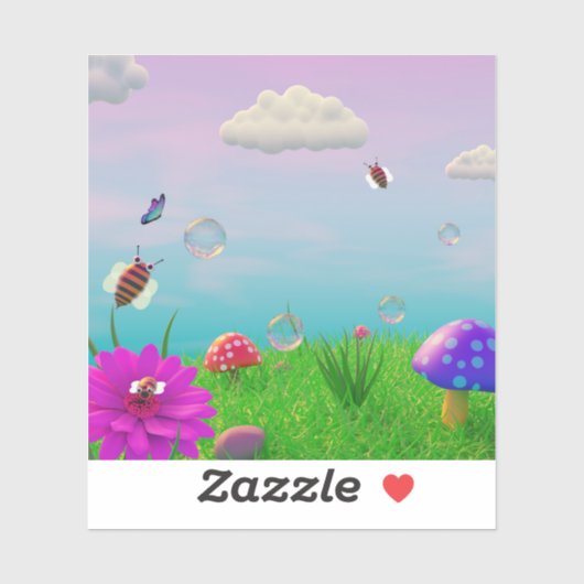 Schattigee Cartoon Wonderland: aangepaste gesneden Sticker (Vel)