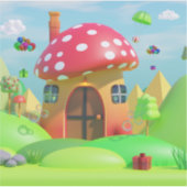 Schattigee Cartoon Wonderland: aangepaste gesneden Sticker (Voorkant)