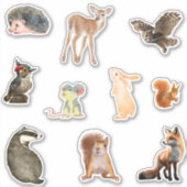 Schattigee Cartoon Woodland Animals Sticker Pack (Voorkant)
