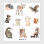 Schattigee Cartoon Woodland Animals Sticker Pack (Vel)