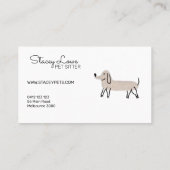 Schattigee Cartoon Worst Honden Huisdier Sitter |  Visitekaartje (Achterkant)