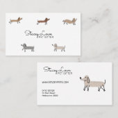 Schattigee Cartoon Worst Honden Huisdier Sitter |  Visitekaartje (Voorkant / Achterkant)