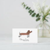 Schattigee Cartoon Worst Honden Huisdier Sitter |  Visitekaartje (Staand voorkant)