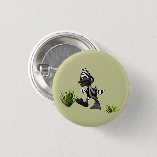 Schattigee Cartoon Zebra Duck Ronde Button 3,2 Cm (Voorkant /achterkant)