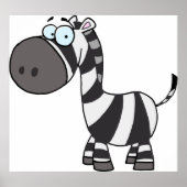 Schattigee Cartoon Zebra Grappig Dierkarakter Poster (Voorkant)