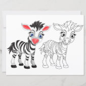 Schattigee Cartoon zebra kleurplaat (Voorkant)
