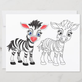 Schattigee Cartoon zebra kleurplaat