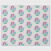 Schattigee Cartoon Zeemeermin Inpakpapier|Kinder C Cadeaupapier (Vlak)