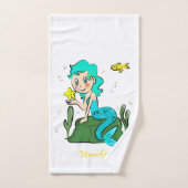 Schattigee Cartoon Zeemeermin Kind Bad Handdoek (Handdoek)