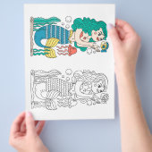 Schattigee Cartoon zeemeermin kleurplaat Flyer (Hand)