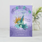 Schattigee Cartoon Zeemeermin Paarse 13e Verjaarda Kaart (Staand voorkant)