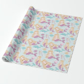 Schattigee cartoon Zeemeermin Wrapping Cadeaupapier (Uitgerold)