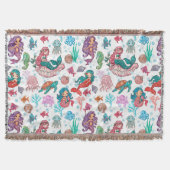 Schattigee cartoon zeemeerminnen op witte achtergr deken (Voorkant)