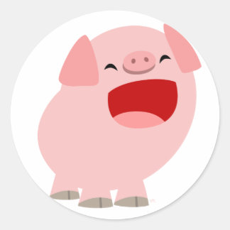 Schattigee Cartoon Zingend Varken Sticker