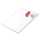 Schattigee cartoon zitkikker en paddenstoel in de  notitieblok (Schuin)