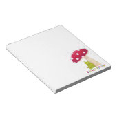 Schattigee cartoon zitkikker en paddenstoel in de notitieblok (Schuin)