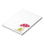 Schattigee cartoon zitkikker en paddenstoel in de notitieblok (Linkerzijde)