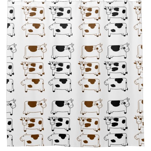 Schattigee Cartoon Zuivel Koeien Douchegordijn (Voorkant)