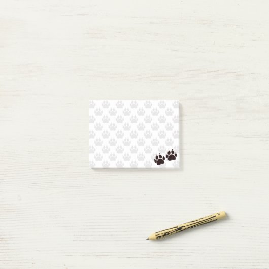 Schattigee Cartoon Zwart Kat Paw Prints Post-it® Notes (Op bureau)