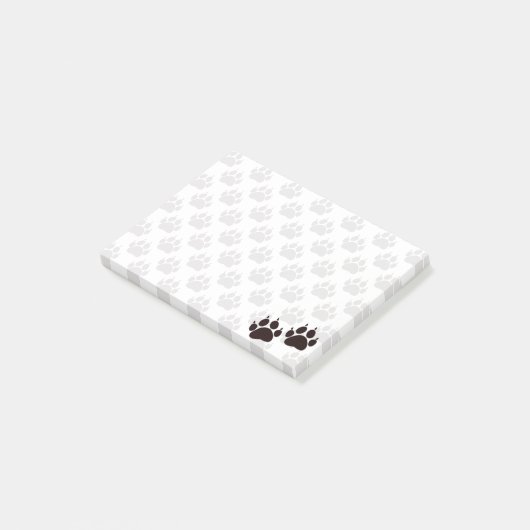 Schattigee Cartoon Zwart Kat Paw Prints Post-it® Notes (Schuin)