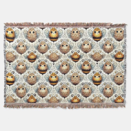 Schattigee, cartoonachtige bij deken (Voorkant)