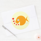 Schattigee CartoonFish Love Stickers voor Valentij (Envelop)
