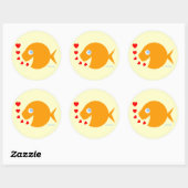 Schattigee CartoonFish Love Stickers voor Valentij (Vel)