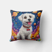 Schattigee cartoonhond in de ruimte kussen (Achterkant)