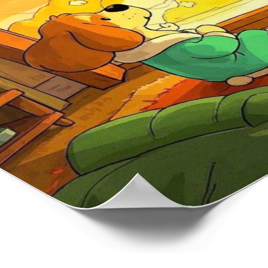 Schattigee cartoonhonden popcorn en film poster (Hoek)