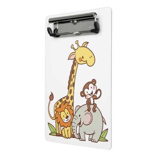 Schattigee Cartoons – Giraffe, leeuw en aap Mini Klembord (Angled2)