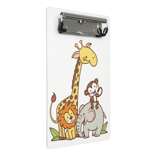 Schattigee Cartoons – Giraffe, leeuw en aap Mini Klembord (Schuin)