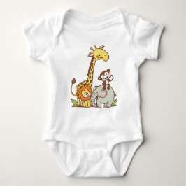 Schattigee Cartoons – Giraffe, leeuw en aap Romper