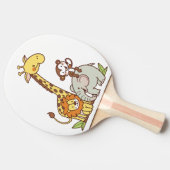 Schattigee Cartoons – Giraffe, leeuw en aap Tafeltennisbatje (Zijkant)
