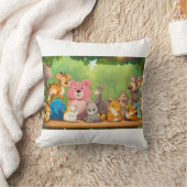 Schattigee Cartoons rond het blanke bos Kussen (Deken)