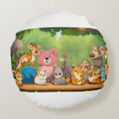 Schattigee Cartoons rond het blanke bos Kussen (Achterkant)