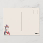 Schattigee Cartoony Llama met Ice Cream Nieuwjaar Briefkaart (Achterkant)