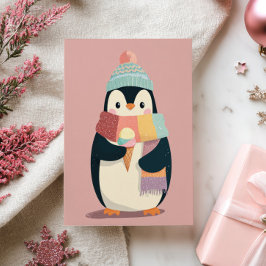 Schattigee Cartoony Penguin Eten Ice Cream Nieuwja Briefkaart
