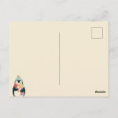 Schattigee Cartoony Penguin Eten Ice Cream Nieuwja Briefkaart (Achterkant)