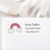 Schattigee Cartoony Rainbow Retour Adreslabels Etiket (Insitu)