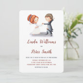 Schattigee Casual Eenvoudige Bruidegom Custom Wedd Kaart (Staand voorkant)