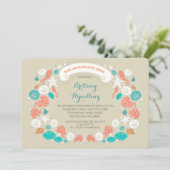 Schattigee casual strand bruids douche uitnodiging (Staand voorkant)