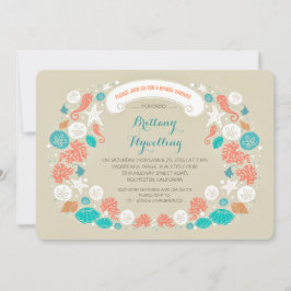 Schattigee casual strand bruids douche uitnodiging