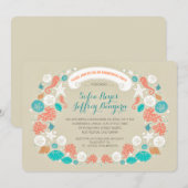 Schattigee casual strand verlovingsfeest uitnodigi kaart (Voorkant / Achterkant)