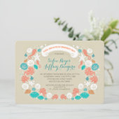 Schattigee casual strand verlovingsfeest uitnodigi kaart (Staand voorkant)