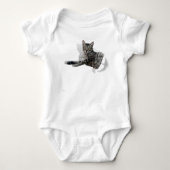 Schattigee Cat 3D Graphic grappige illusie populai Romper (Voorkant)