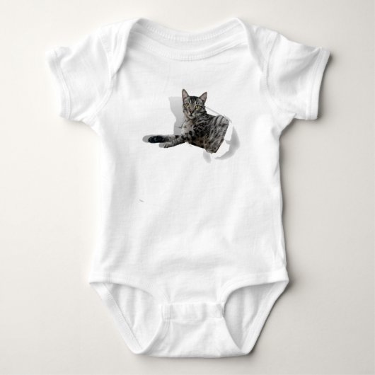 Schattigee Cat 3D Graphic grappige illusie populai Romper (Voorkant)