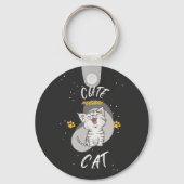 SCHATTIGEE CAT Acryl Sleutelhanger (Voorkant)