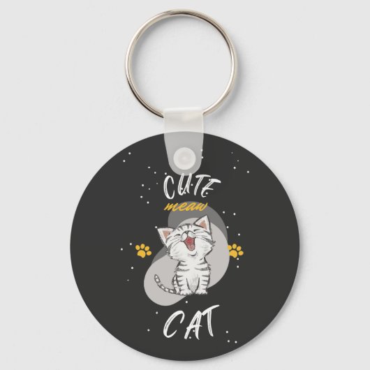 SCHATTIGEE CAT Acryl Sleutelhanger (Voorkant)