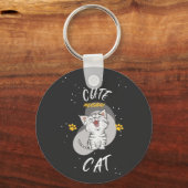 SCHATTIGEE CAT Acryl Sleutelhanger (Voorkant)