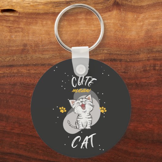 SCHATTIGEE CAT Acryl Sleutelhanger (Voorkant)